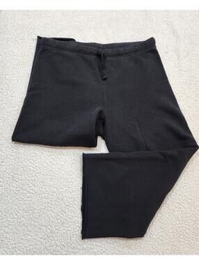 Frank & Eileen Sweatpants Womens Medium Black Cropped Wide Leg French Terry USA